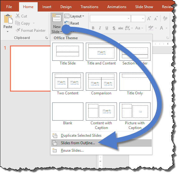 how to create a powerpoint presentation from a word outline